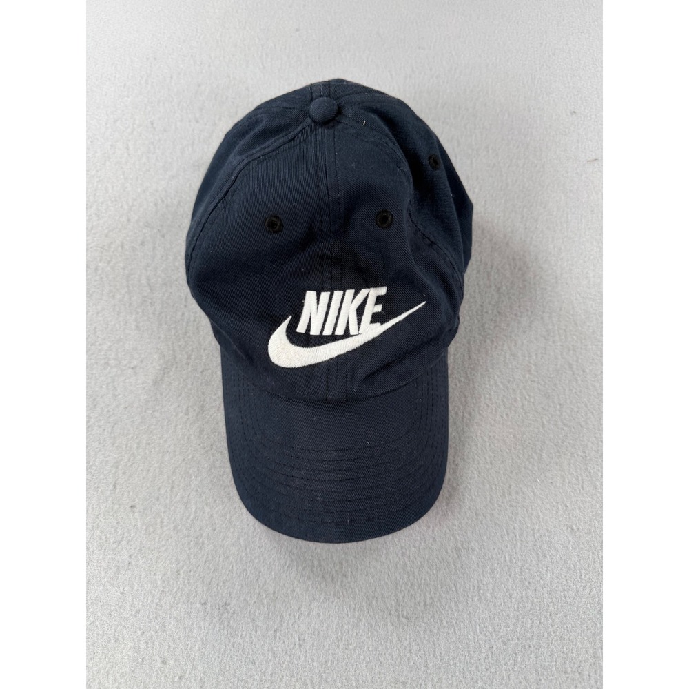 Vintage Nike Heritage86 Adjustable Hat Navy Blue White Futura Logo Dad Cap Mens